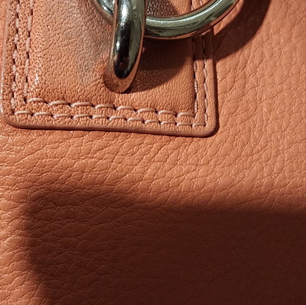 Coach Vintage Penelope Coral Peach Orange Leather Tote Bag - Picture 10 of 16